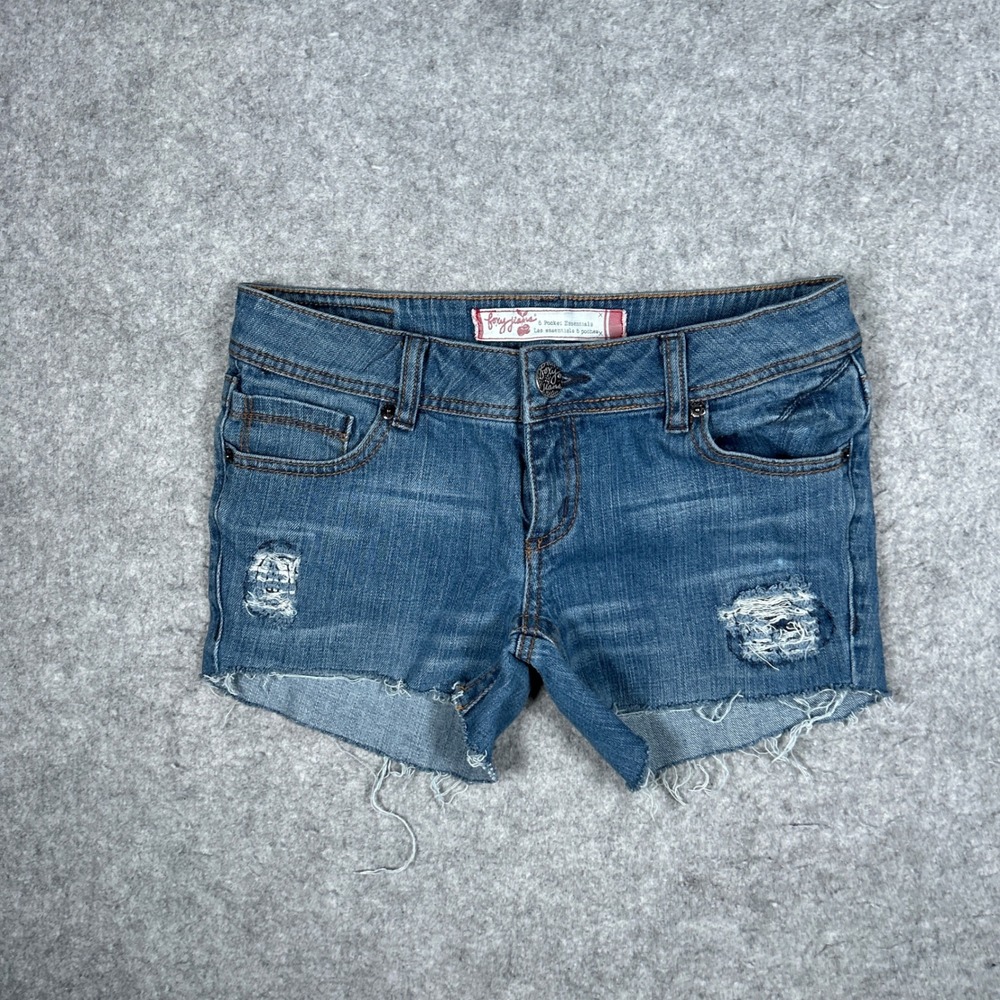 Foxy Jeans Denim Shorts Womens 5 Blue Distressed Cut Off Low Rise Summer
